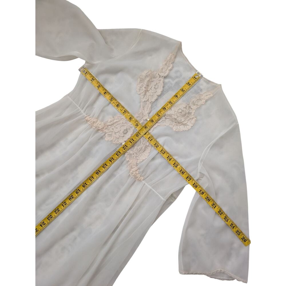 Kayser Vintage Long Lace Trim Peignoir Robe - Picture 10 of 11